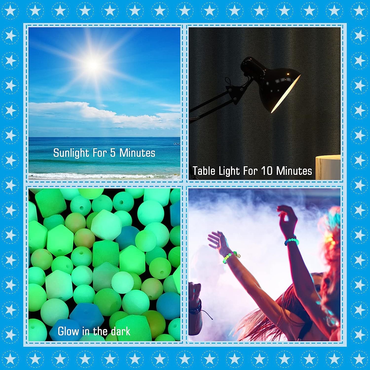 Wholesale 88 Luminous Silicone Beads DIY Wrist Keychain Kit